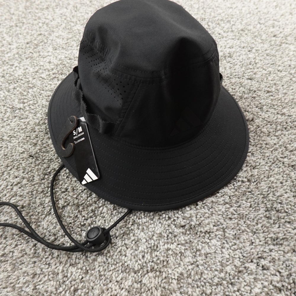 NEW Adidas Hat Cap Mens M Black Climacool Boonie Bucket Wide Brim Outdoor Hiking